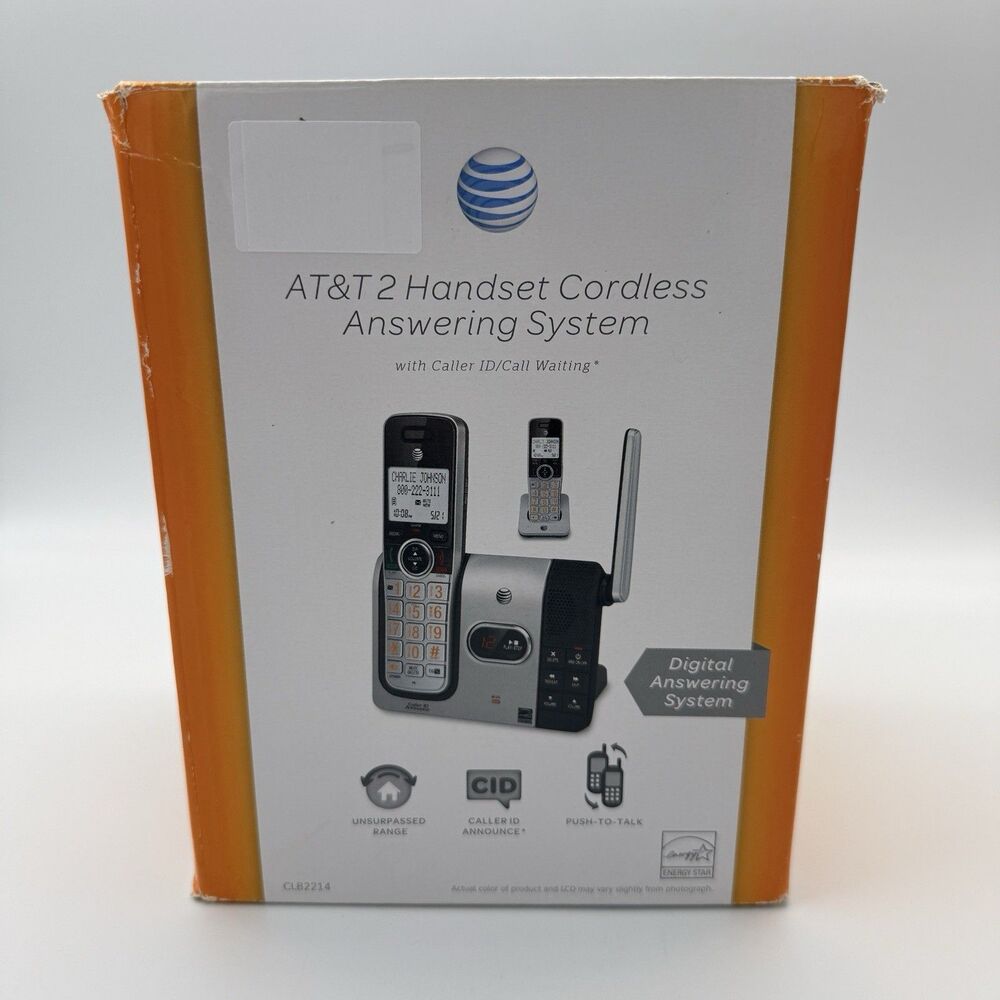 VTG AT&T Handset Cordless Answering System CL82214 Phone With 2 Handsets Tested